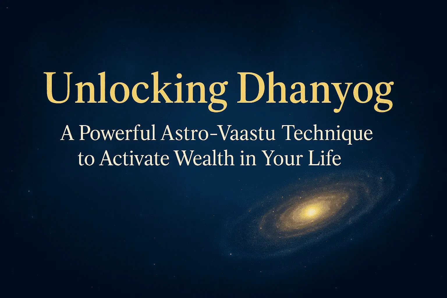 Unlocking Dhanyog: A Powerful Astro-Vaastu Technique to Activate Wealth in Your Life