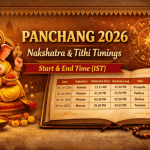 Panchang 2026 : Jan 01 to 30 Jun 2026 Daily Nakshatra & Tithi with Exact Start–End Time (IST)